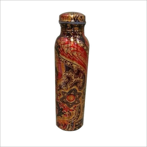 950 ml Printed Copper Bottle - 950 ml Capacity, Leak Proof Design | Polished-Painted Surface Treatment, Stylish and Durable