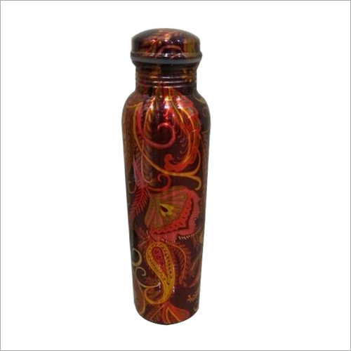 Pure Copper Water Bottle - 950 ml Capacity | Color Printed, Leak Proof, Painted Surface Treatment