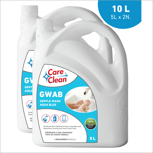 Gentle Wash Aqua Blue - 10 Litre Volume, Soft on Hands with Moisturiser, Pleasant Fragrance and Appearance