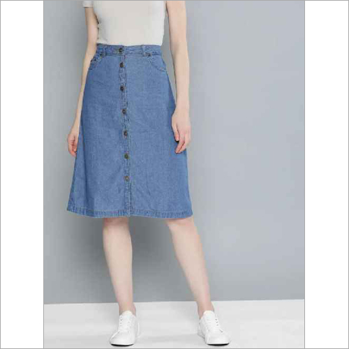Blue ruched-detail mini denim skirt - women - THE MANNEI -  divincenzoboutique.com