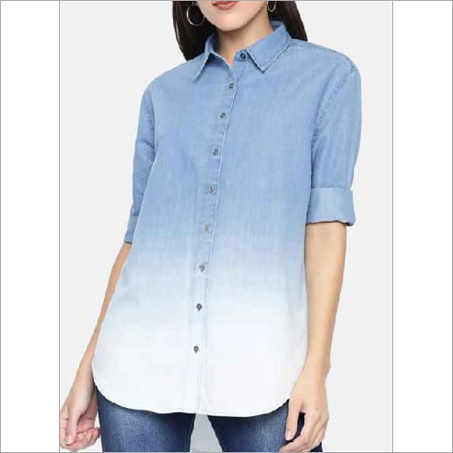 Bridget denim shirt with long sleeves, light denim, Ba&Sh | La Redoute