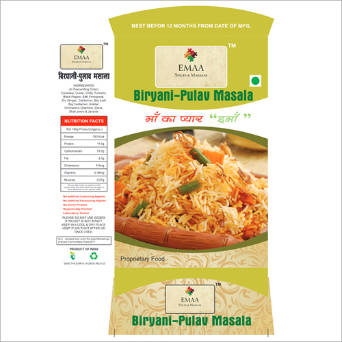 Biryani Pulav Masala - Premium Hand Blended Spice Mix | A Grade Powder, Sealed Packaging For Freshness, Ideal For Rich Flavor Enhancements
