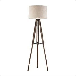 Bronze Wooden Brace Tripod Floor Lamp