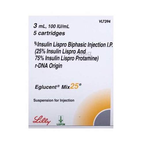 Eglucent Mix 25 Insulin Lispro (25 Percent)  Insulin Lispro Protamine (75 Percent) Injection