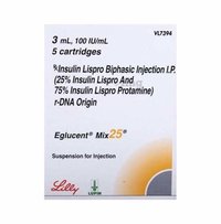 Eglucent Mix 25 Insulin Lispro (25%) + Insulin Lispro Protamine (75%) Injection