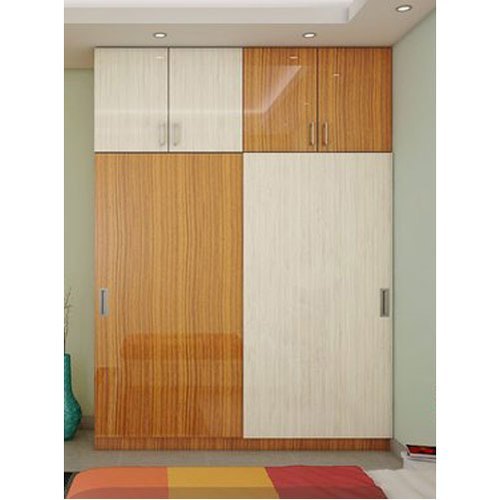 Sliding Laminated Wooden Wardrobe