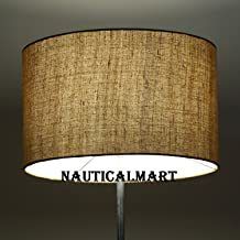 Black Nauticalmart Handloom Fabric Brown Lampshade For Contemporary Floor Lamp