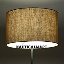 Nauticalmart Handloom Fabric Brown Lampshade For Contemporary Floor Lamp