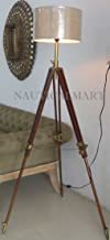 Nauticaz Brass Clock with Adjustable Wooden Tripos Stand Vintage Home Decorative Prop