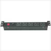 19 Inch Horizontal 5 Socket Indian Round Pin 5-15 Amp Power Distribution Unit
