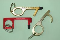 Covid Keychain - High Quality Zinc Alloy & Brass , No Touch Design for Operating Keys and Open Doors Without Contact