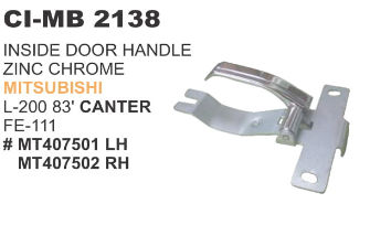 Inside Door Handle Zinc Chrome Mitsubishi