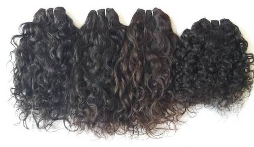 Double Machine Weft Natural Curly Raw Hair Extensions