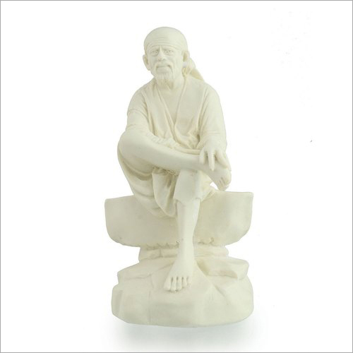 Indian White Plain Marble Sai Baba Statue