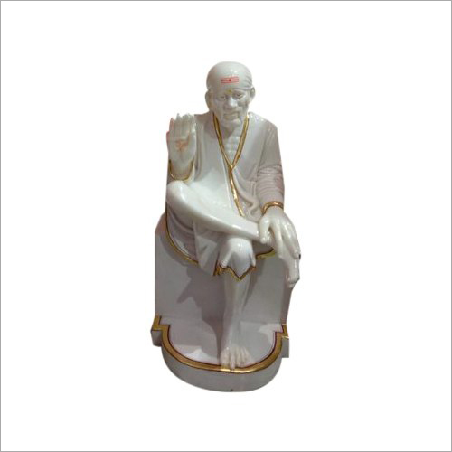 Indian White Marble Lord Sai Baba Statue