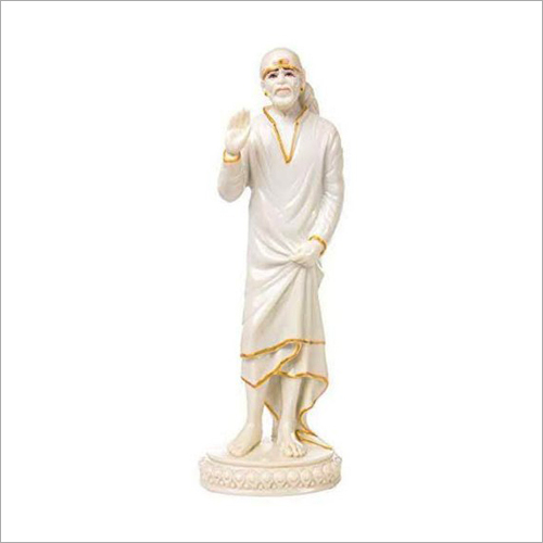 Indian Free Standing White Marble Sai Baba Statue
