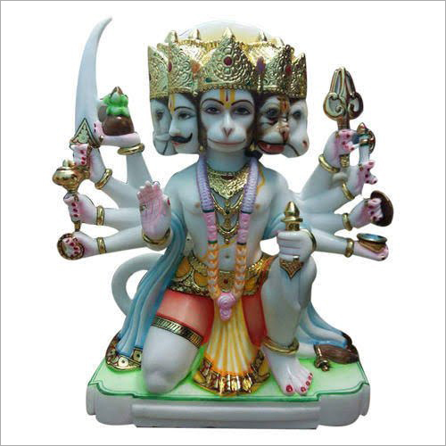 White Marble Panchmukhi Hanuman Statue