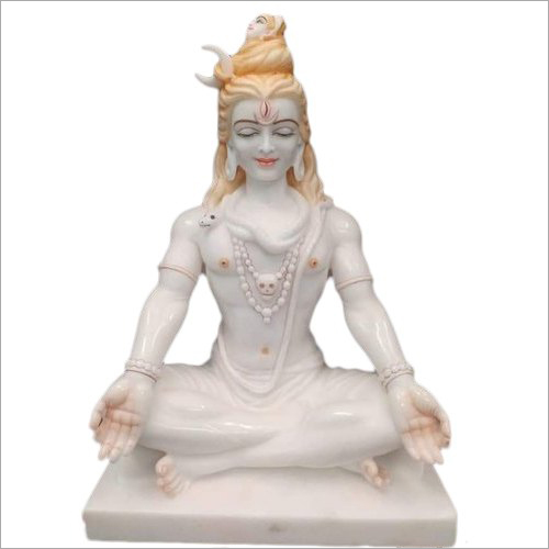 White Marble Mahadev Ji Statue Size: 3-8 Feet