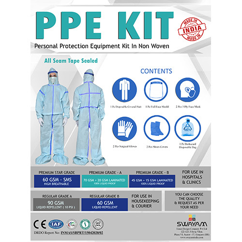 Non Woven Sealed PPE Kit 60GSM-WTAPE-LQD