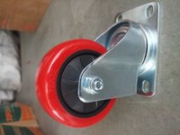 Red Swivel Caster Wheel - Finish: Plating