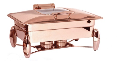 Chafing Dish Rectangle Hydraulic Rose Gold Premium 9 ltr.