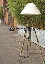 Brass Vintage Tripod Lamp Industrial Tripod Lamp Wood Tripod Floor Lamp Beach Floor Lamp Coastal Decor Beach Wooden Tripod Adjustable Lamp