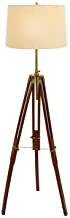 Brown Unique Lamps Wood Metal Tripod Floor Lamp, 66-Inch Floor Lamp