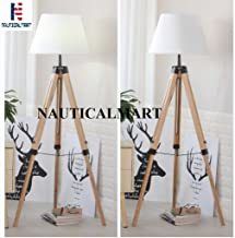 Wood Modern Designer Floor Lamp For Living Room, Bedroom, Bedside Lamp - Set Of 2 By Nauticalmart