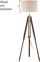 Brown Surveyor Tripod Floor Lamp For Living Room Cherry Finish Wood (Only Lamp Stand)