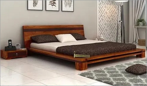 Melisandre Low Floor Double Wooden Bed By BLD FURNITURE SOLUTIONS PVT LTD.