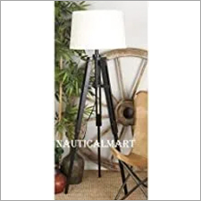 Black Wooden Tripod Stand Classical Industrial Floor Lamp- Christmas Ornament
