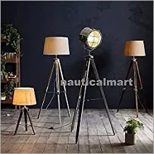 Wood Classic Designer Tripod Floor Lamp Searchlight For Your Complete Home (Set Of 4)