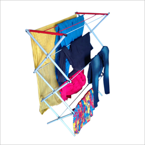 Mild Steel Cloth Dryer Stand - 29.5x14.5x41.8 inches | Foldable, Multi-Color, 11 Durable Rods, Top Shelf for Flat Drying