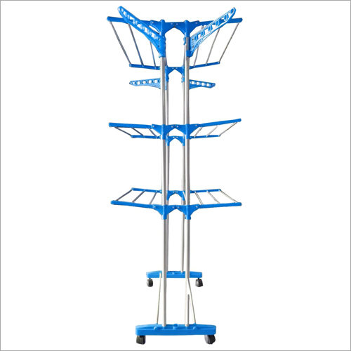 Multi Colors 2 Pole 3 Layer Cloth Drying Stand