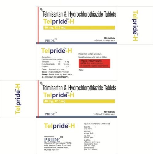 Telpride H 40mg  (Telmisartan + Hydrochlorothiazide)