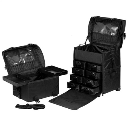Black Bn101-2 In 1 Rolling Makeup Trolley Vanity Case