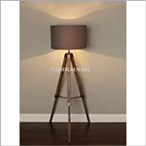 Cream Wooden Tripod Floor Lamp Home George At Asda