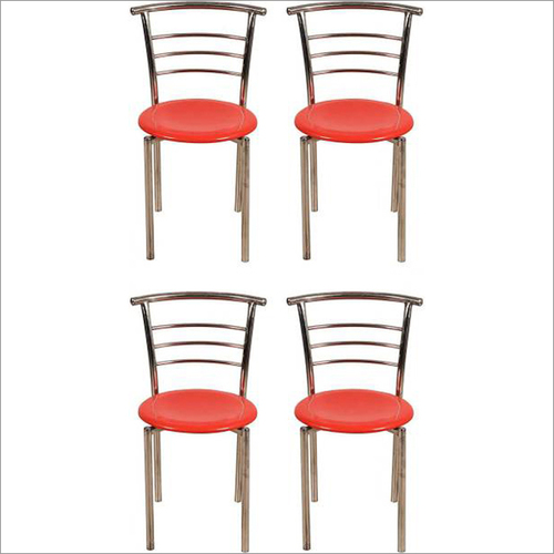 Red 4 Stainless Steel MCD Chairs