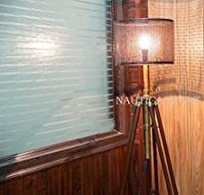Metal Nauticalmart Designer Brass Finish Tripod Floor Lamp With Shade