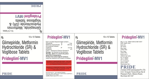 Prideglim Mv1 mg (Glimipride + Metformine + Voglibose)