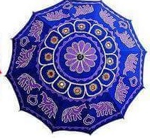 Multicolor Embroidery Garden Beach Umbrella