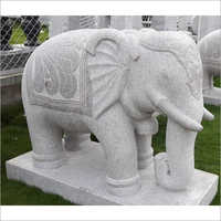 White Granite Stone Carved Elephant