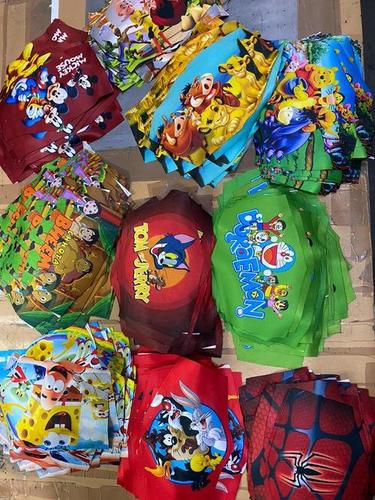 Cotton Mask - 100% Skin Friendly Cotton, Three Layers, Multicolored Cartoon Prints | Breathable, Antibacterial, Washable, Soft Texture