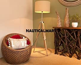 Wood Vintage Lamp Tripod Stand Floor Lighting For Living Room Decor