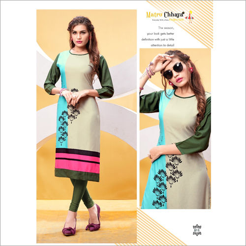 No Fade Ladies Digital Printed Kurti