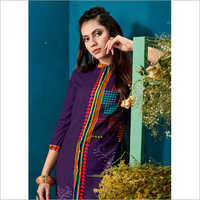 Purple Ladies Sleevees Kurti