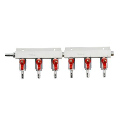 6 Way Gas Distributor With 60 PSI PRV