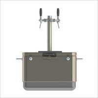 Silver Steel Belted Jockey Box With 2 Tap Beer Tower