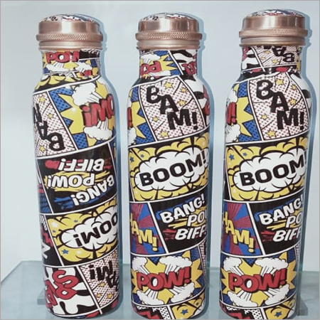 Meena Print Copper Bottles
