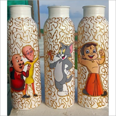 Meena Print Copper Bottle